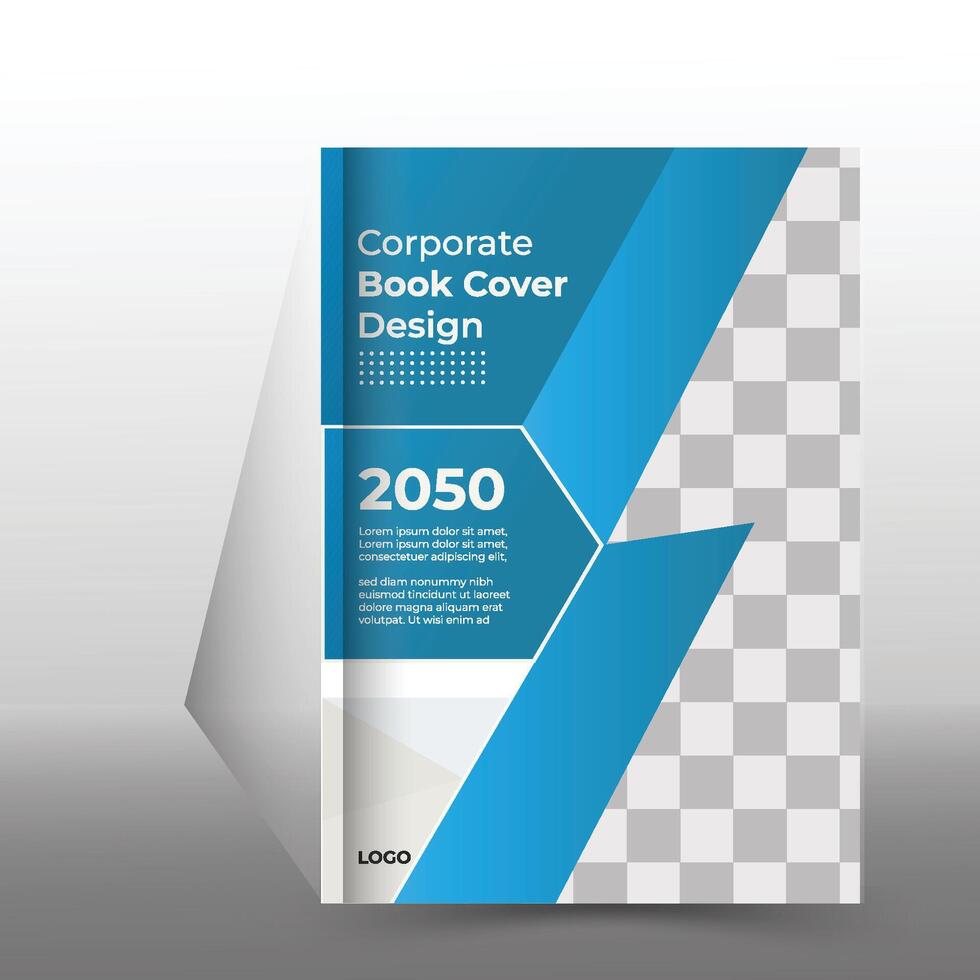 collezione di moderno grafico design libro copertina disposizione modello con grafico elementi e spazio per foto sfondo nel a4 taglia. vettore
