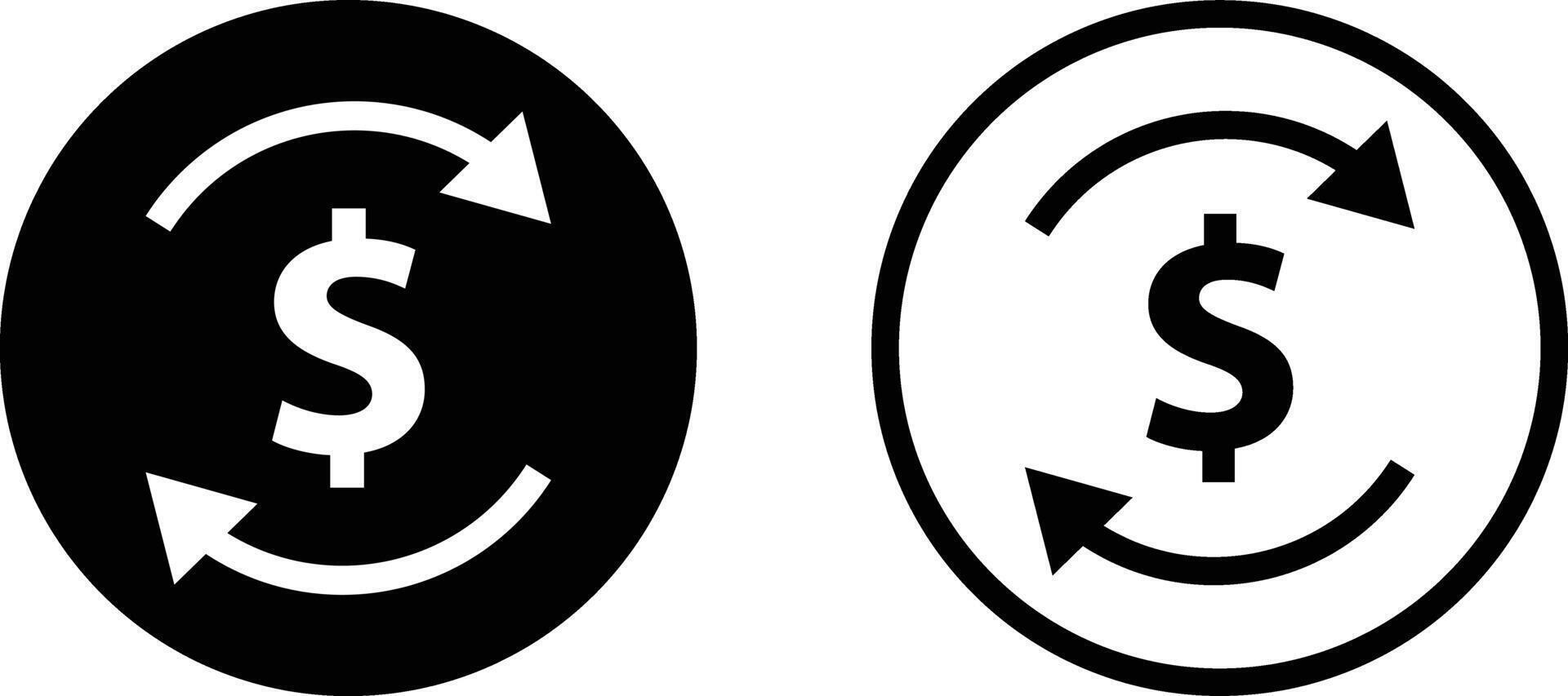 dollaro trasferimento icona impostato nel Due stili . i soldi trasferimento icona vettore .