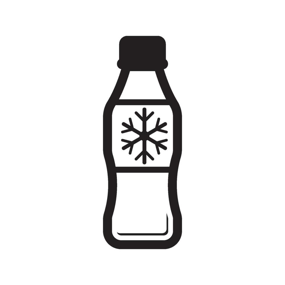 freddo bottiglia bevanda logo icona, disegno vettore illustrazione modello