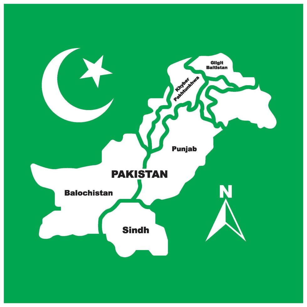 Pakistan carta geografica icona vettore illustrazione simbolo design