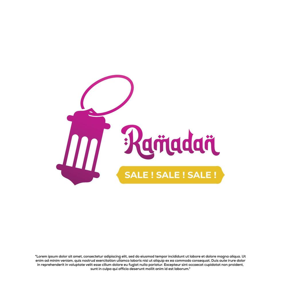 Ramadan vendita logo design su isolato sfondo vettore