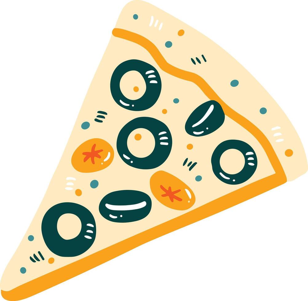 isolato fetta di Pizza piatto stile su sfondo vettore