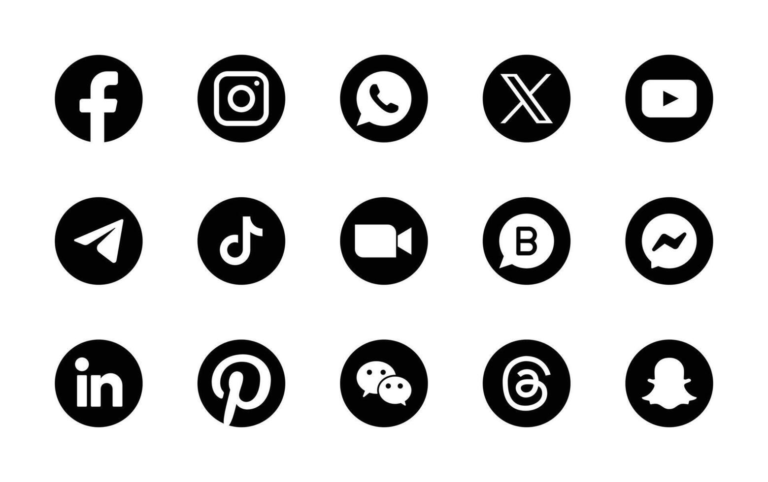 set di icone logo social media vettore