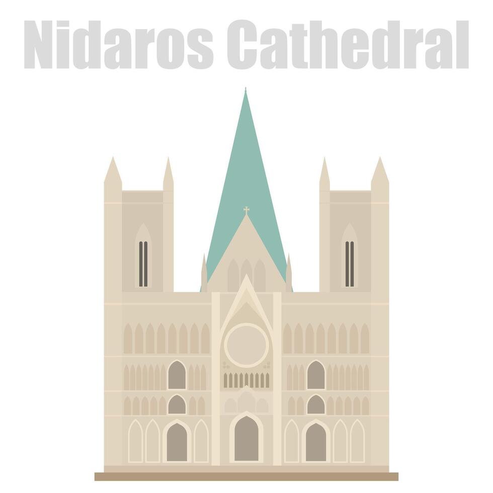 piatto vettore illustrazione, nidaros Cattedrale. Norvegia nazione simbolo.