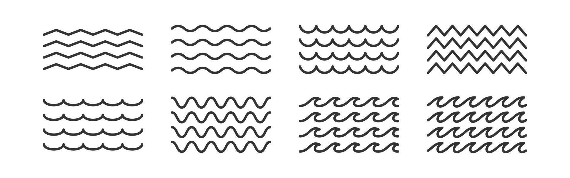 acqua onda icona. liquido astratto forma. oceano onda elemento. natura modello cartello. vettore