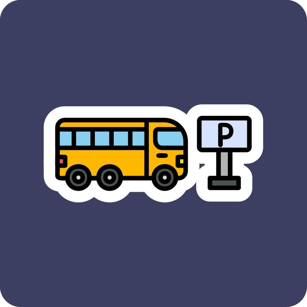 autobus parcheggio vettore icona
