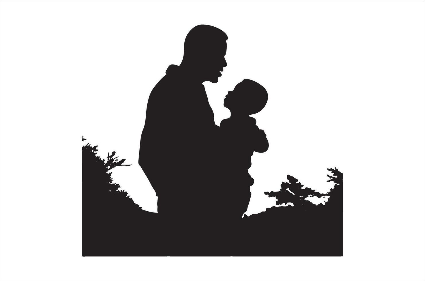 ai generato contento padre giorno silhouette vettore