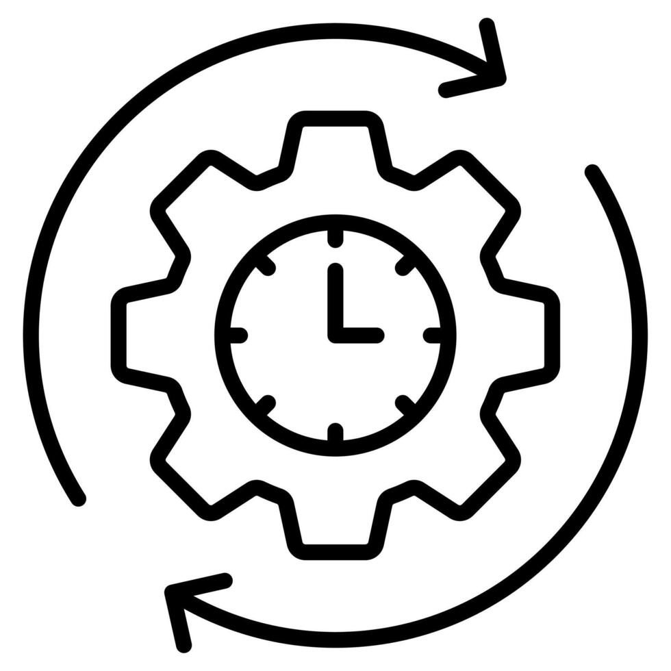 tempo efficienza icona linea vettore illustrazione