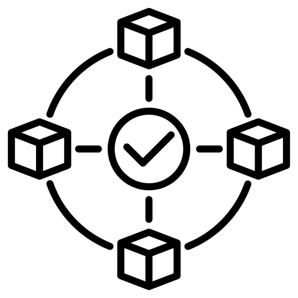 blockchain consenso icona linea vettore illustrazione
