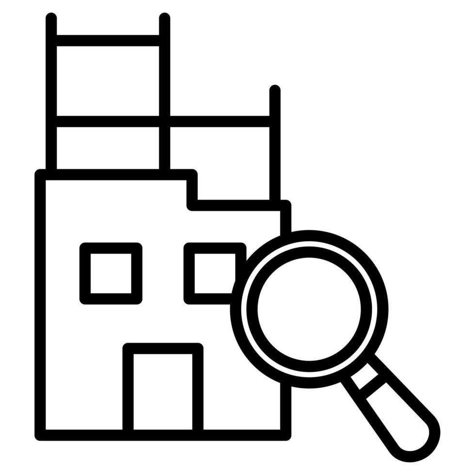 costruzione ispezione icona linea vettore illustrazione