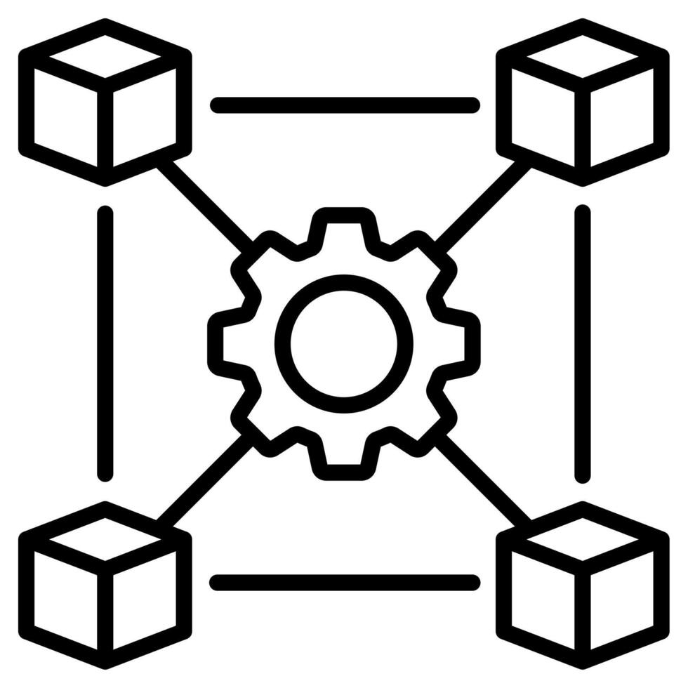 interoperabilità icona linea vettore illustrazione