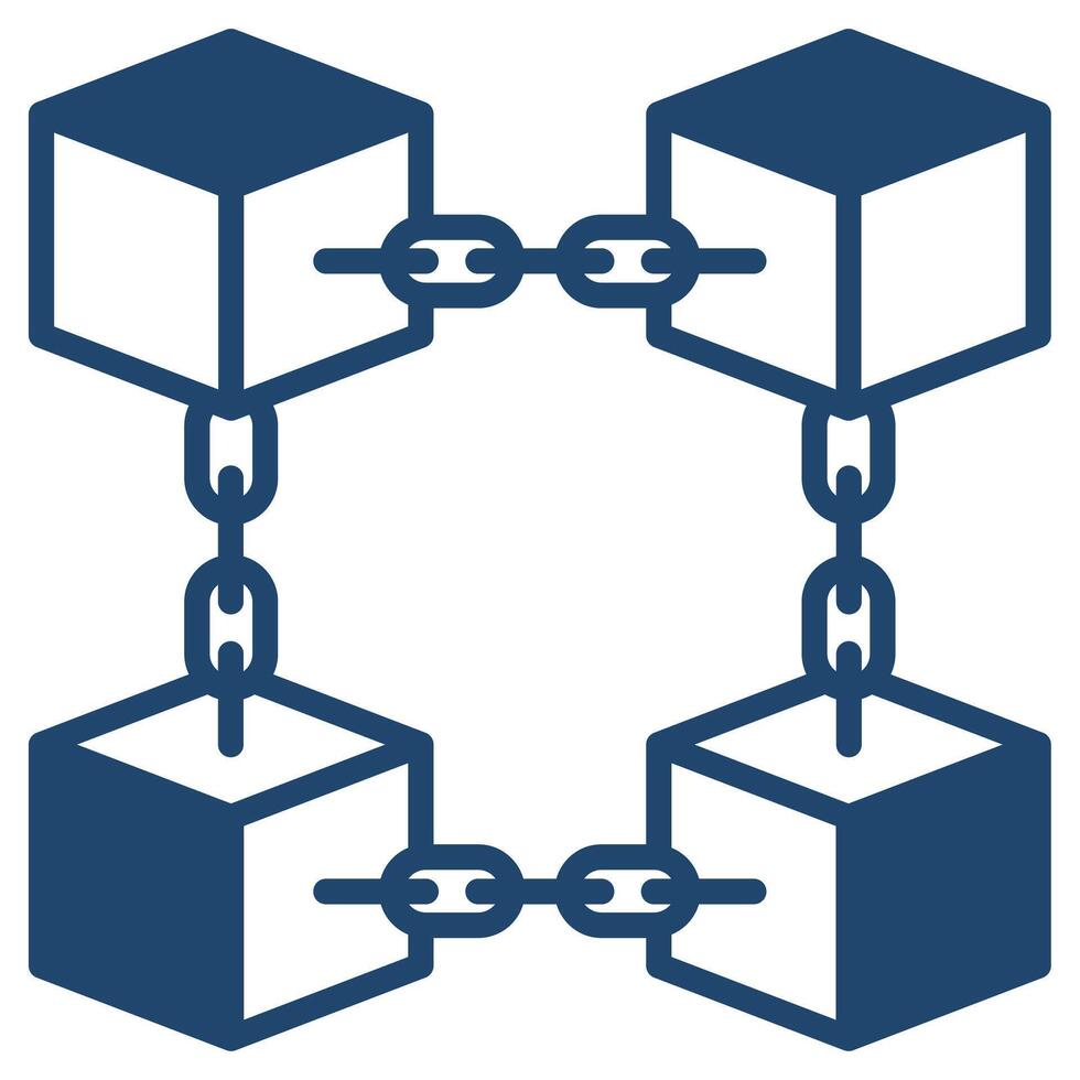 catena di blocchi icona linea vettore illustrazione
