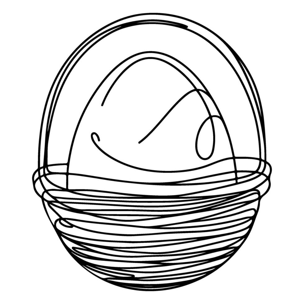 uno continuo mano disegno nero linea cestino Pasqua uova scarabocchio decorato con molti diverso design per Pasqua uovo schema stile vettore