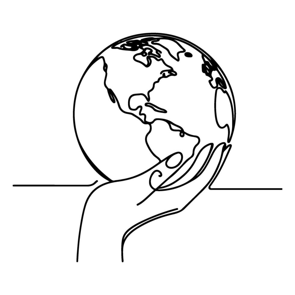 eco terra pianeta icona scarabocchio nero cerchio di globo mondo ambiente giorno mano disegnare schema logo concetto vettore illustrazione