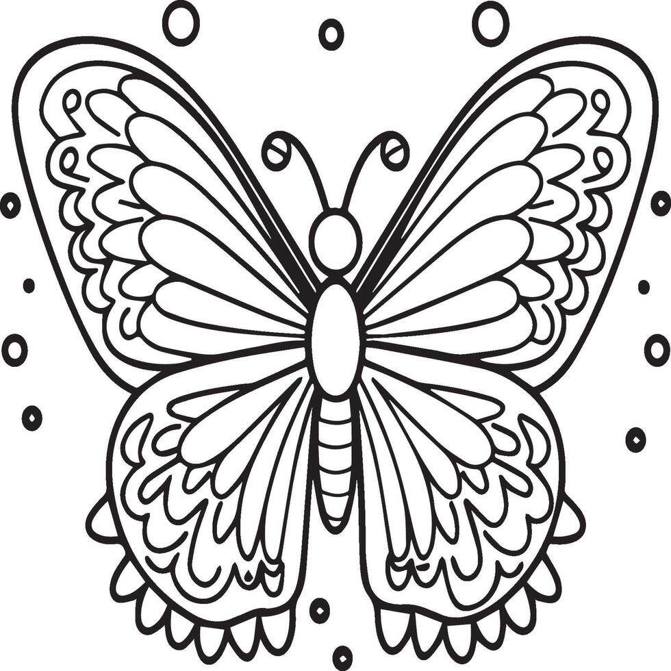 farfalle colorazione pagina. farfalle schema vettore Immagine. carino design farfalla schema vettore