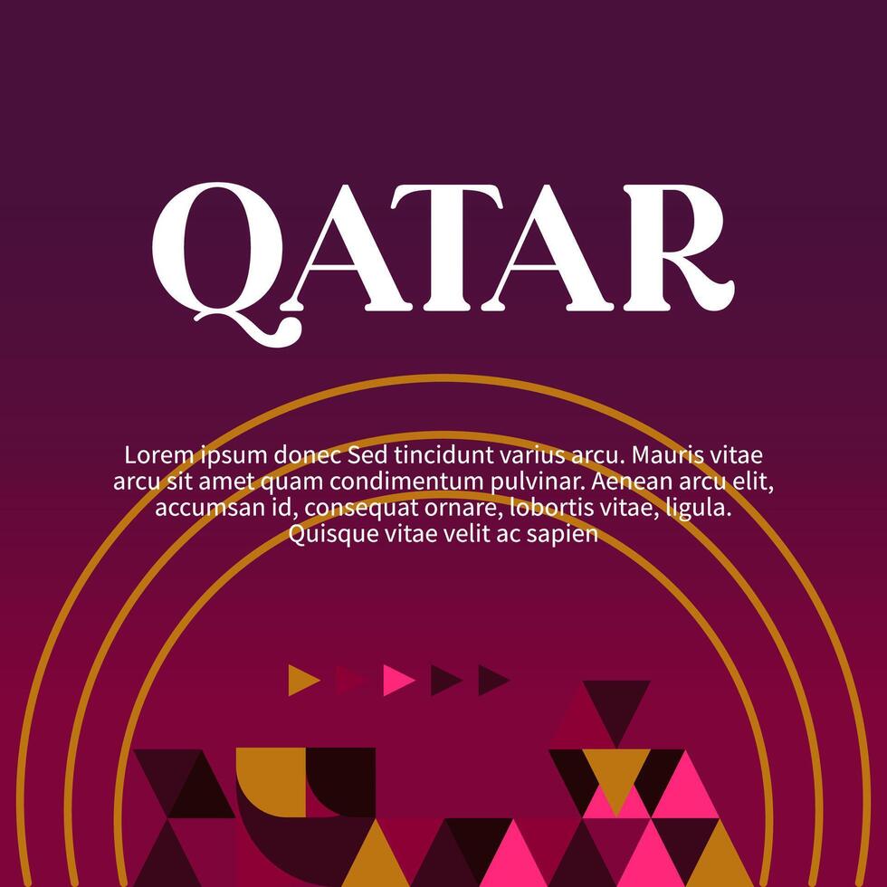 Qatar nazionale giorno bandiera nel moderno geometrico stile. piazza bandiera per sociale media e Di Più con tipografia. vettore illustrazione per nazionale vacanza celebrazione festa. contento Qatar nazionale giorno 2024