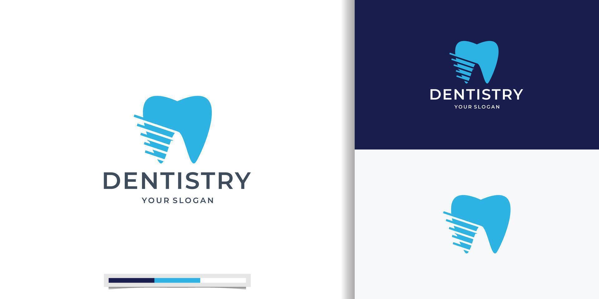 moderno minimo dentista logo design. astratto dente icona logotipo. dentale clinica vettore cartello marchio icona.