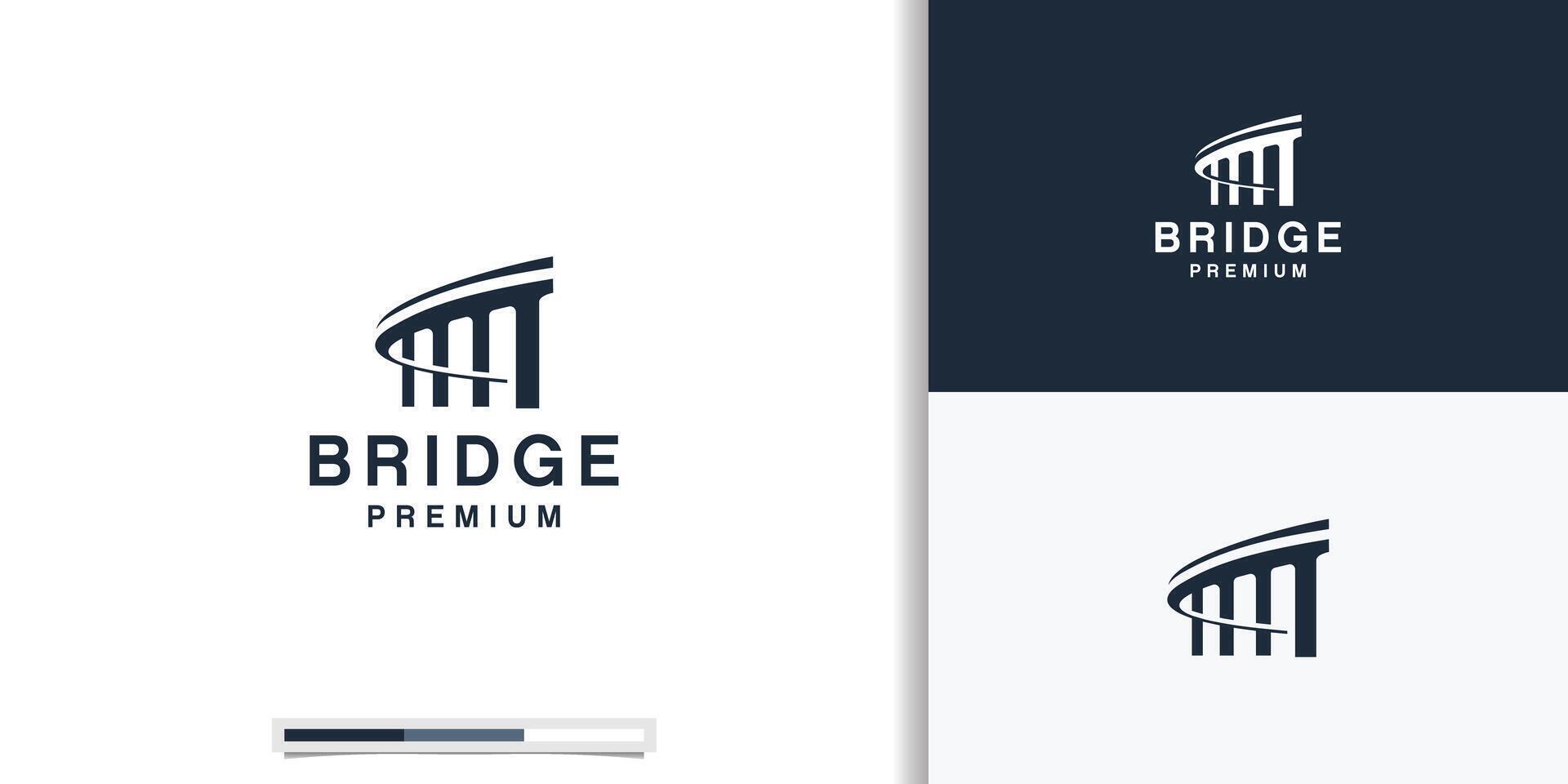 creativo astratto ponte logo design modello ispirazione. vettore