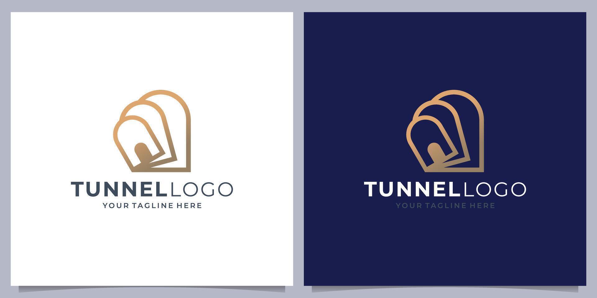 tunnel logo modello, semplice piatto icona con geometrico forme. il branding identità per costruzione, tunnel, metropolitana, metropolitana, vettore