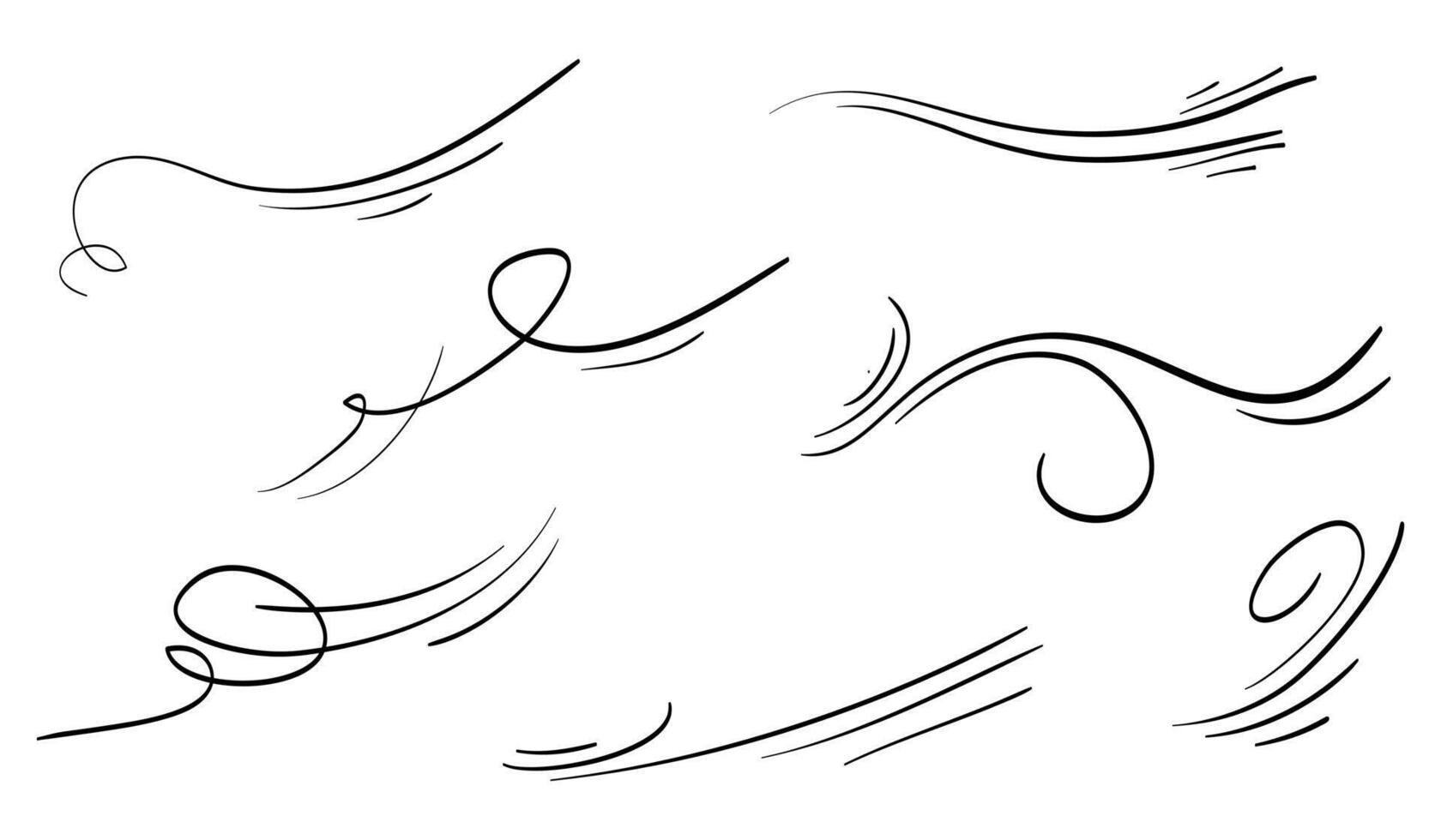 scarabocchio vento soffio, soffiare, raffica design isolato su bianca sfondo. vettore mano disegnato illustrazione