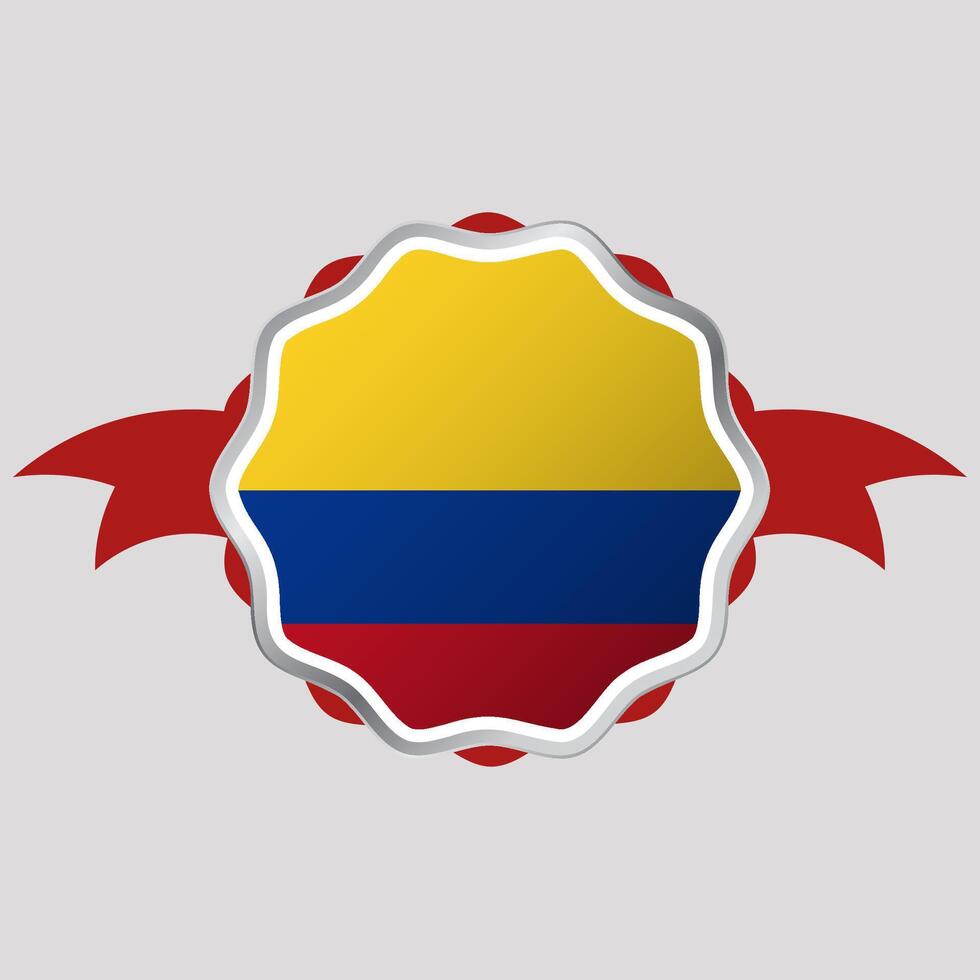 creativo Colombia bandiera etichetta emblema vettore