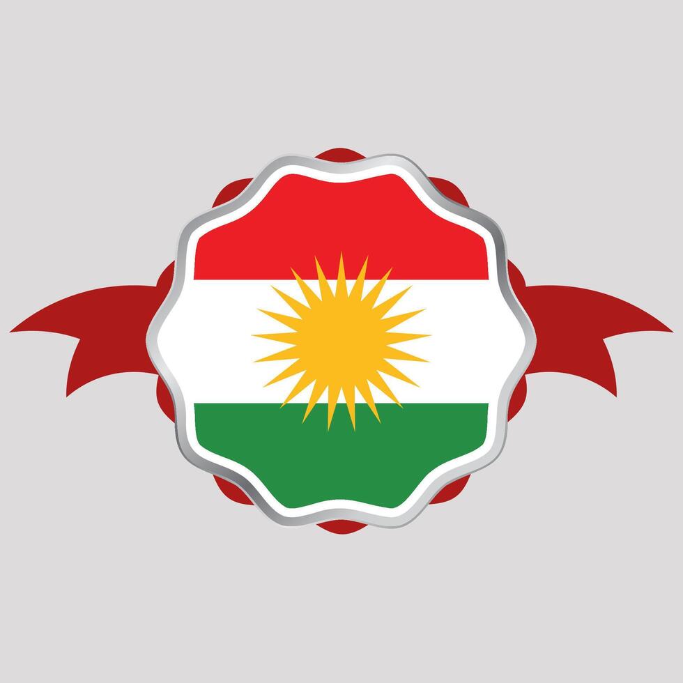 creativo iracheno kurdistan bandiera etichetta emblema vettore