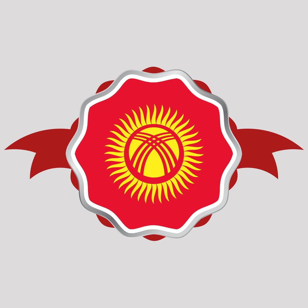 creativo Kyrgyzstan bandiera etichetta emblema vettore