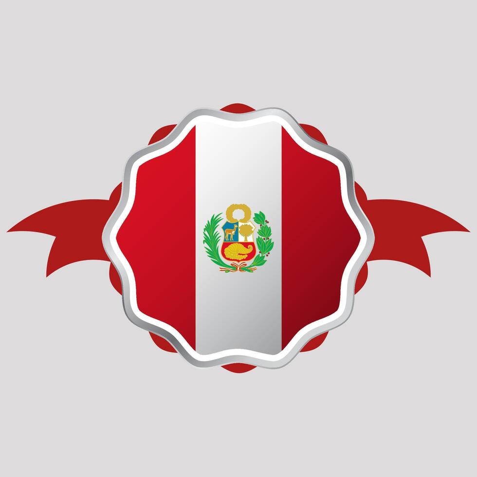 creativo Perù bandiera etichetta emblema vettore