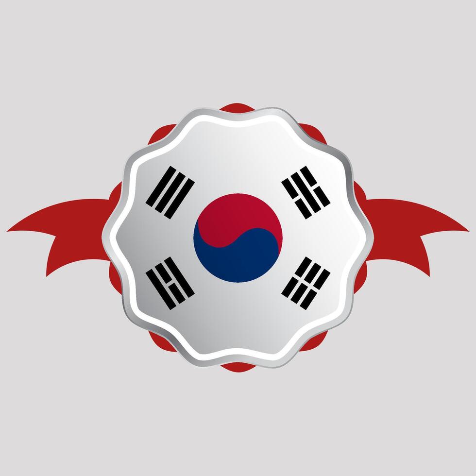 creativo Sud Corea bandiera etichetta emblema vettore