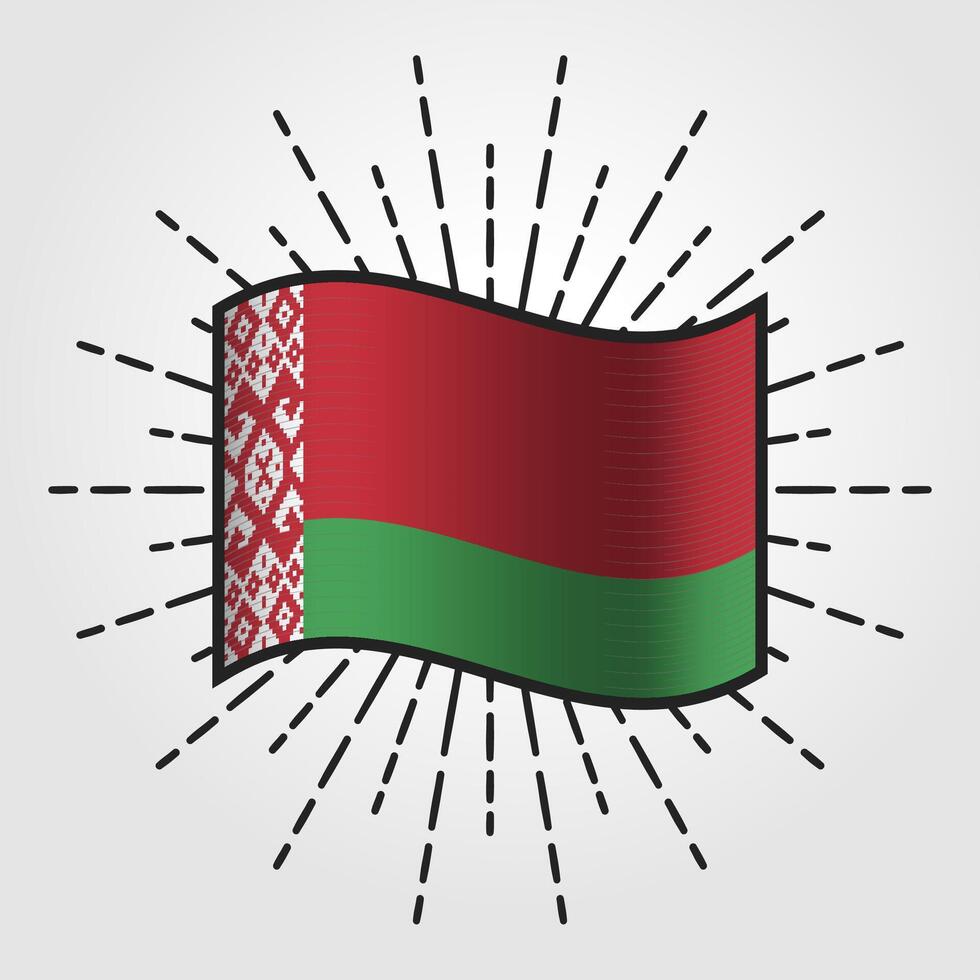 Vintage ▾ bielorussia nazionale bandiera illustrazione vettore