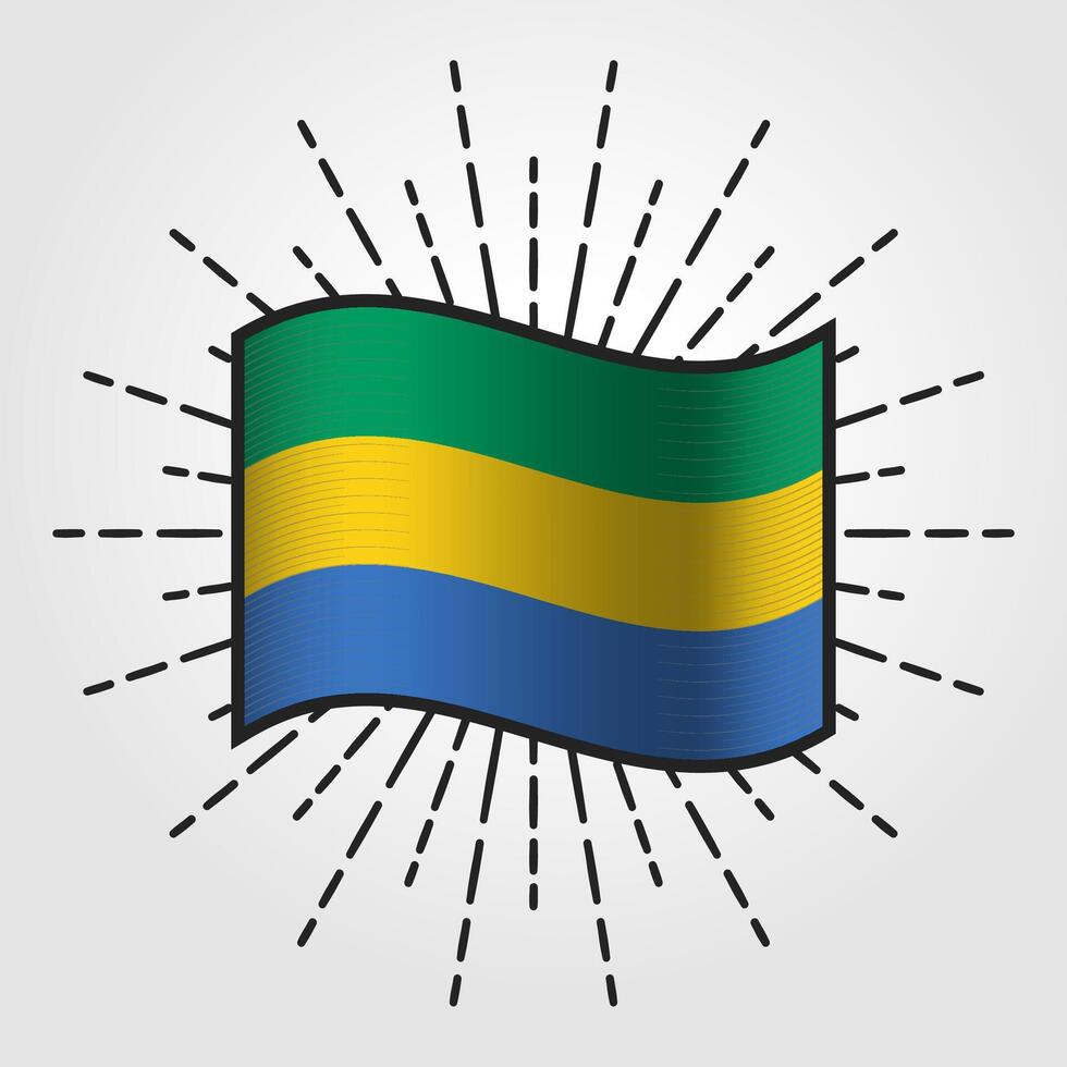 Vintage ▾ Gabon nazionale bandiera illustrazione vettore