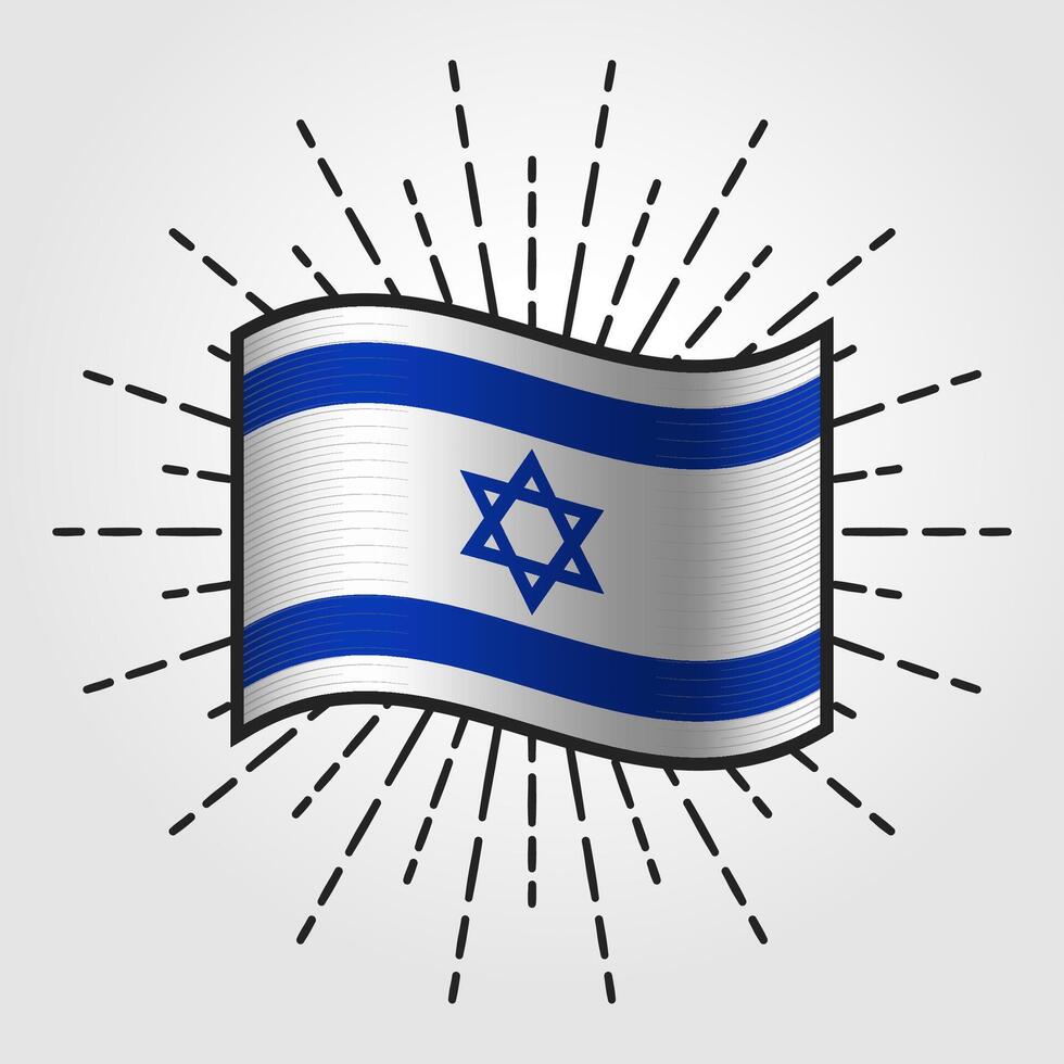 Vintage ▾ Israele nazionale bandiera illustrazione vettore