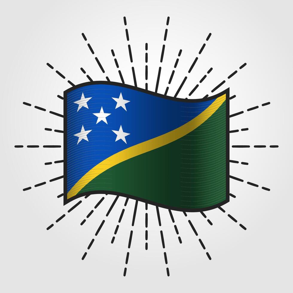 Vintage ▾ Salomone isole nazionale bandiera illustrazione vettore