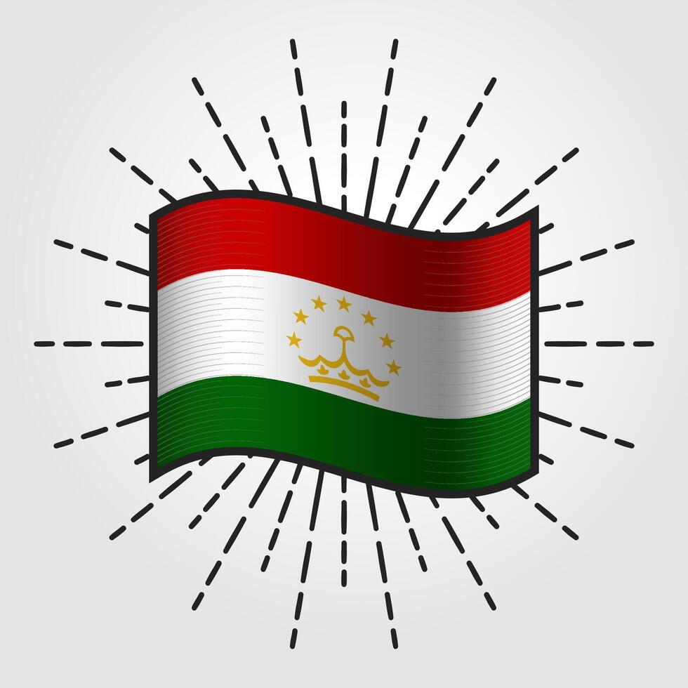 Vintage ▾ tagikistan nazionale bandiera illustrazione vettore