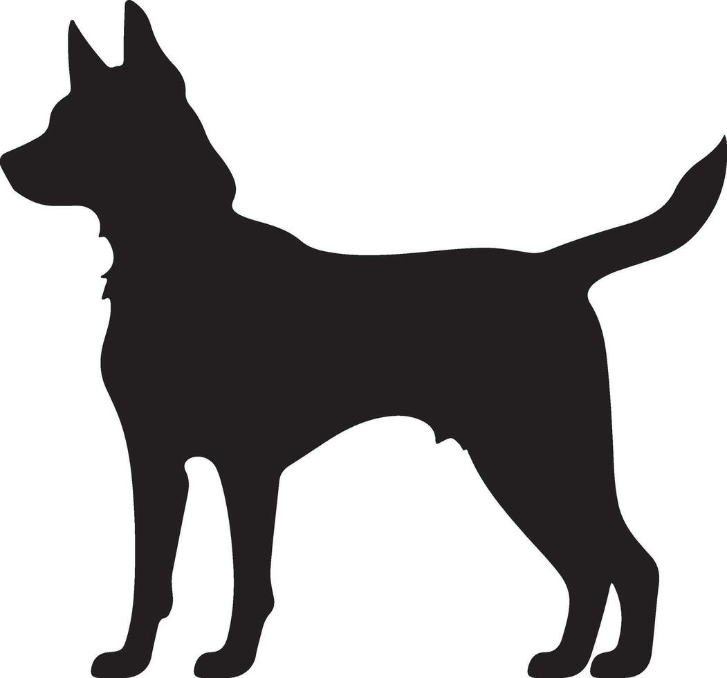 cane silhouette vettore illustrazione bianca sfondo