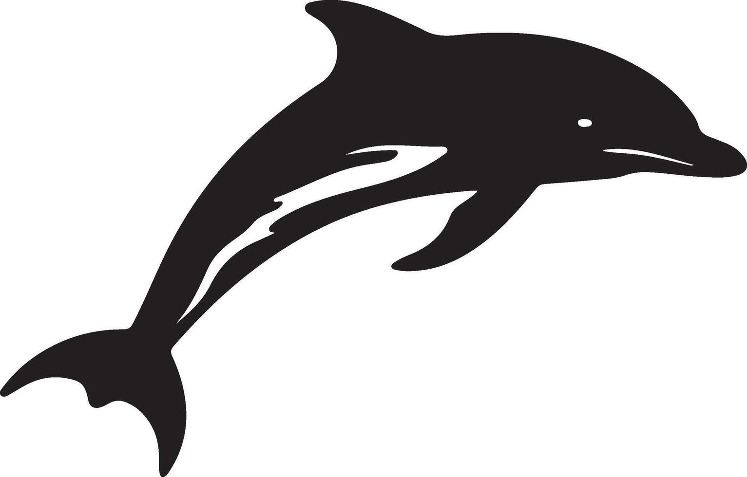delfino silhouette vettore illustrazione bianca sfondo