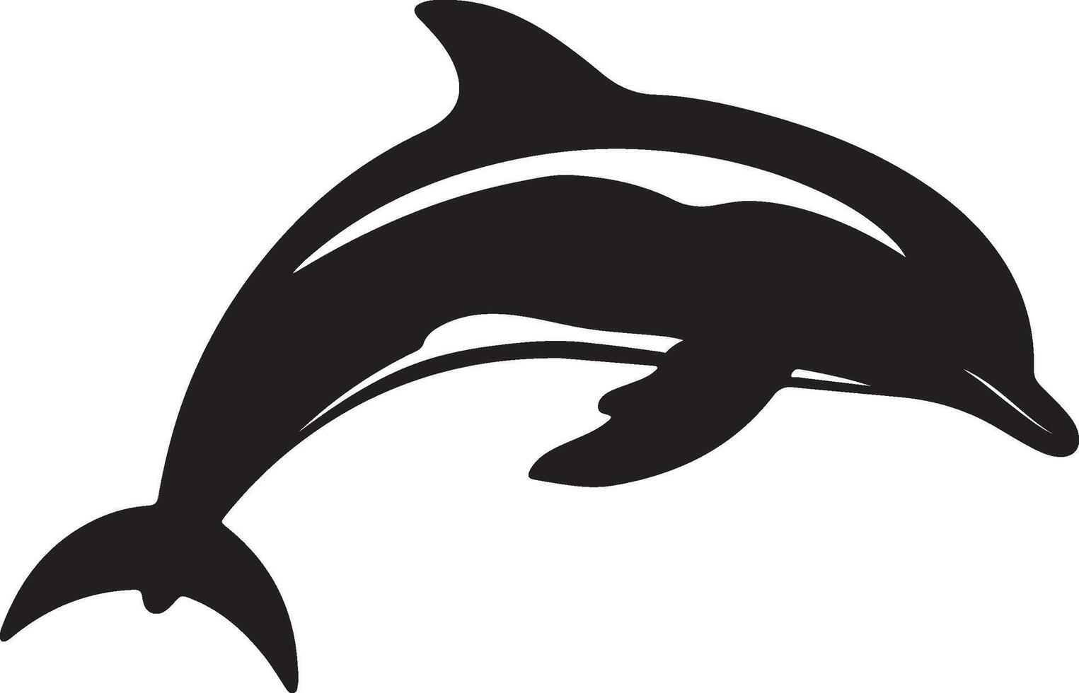 delfino silhouette vettore illustrazione bianca sfondo