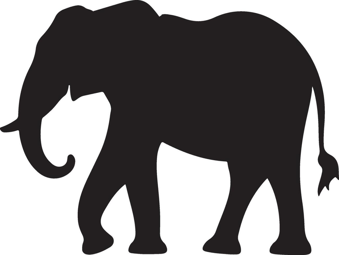 elefante silhouette vettore illustrazione bianca sfondo