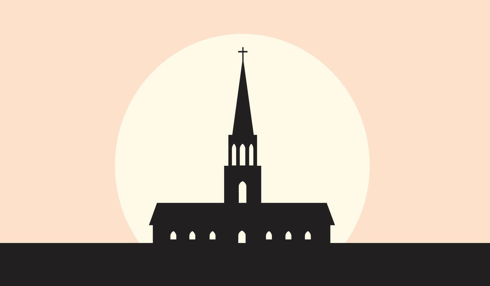 silhouette di Chiesa edificio architettura vettore illustrazione