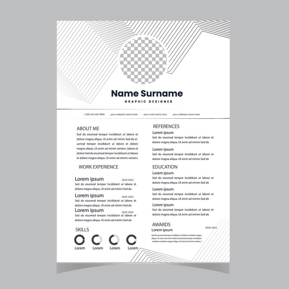 pulito moderno curriculum vitae e copertina lettera disposizione vettore modello per attività commerciale lavoro applicazioni, minimalista curriculum vitae CV modello, curriculum vitae design modello, CV disegno, multiuso curriculum vitae design