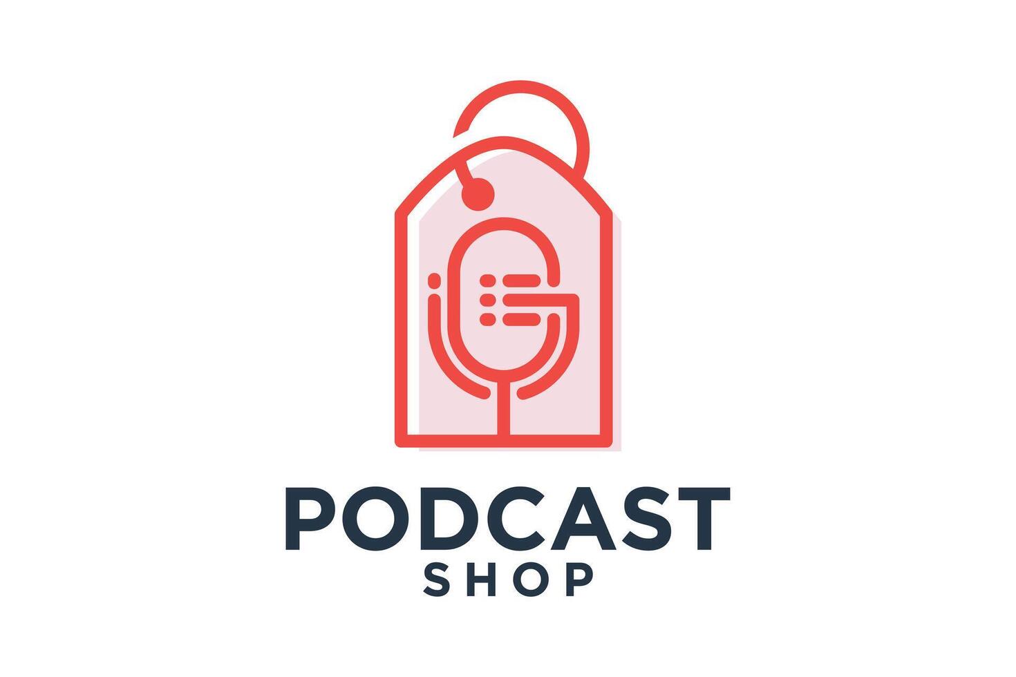 Podcast negozio logo design creativo concetto stile moderno vettore