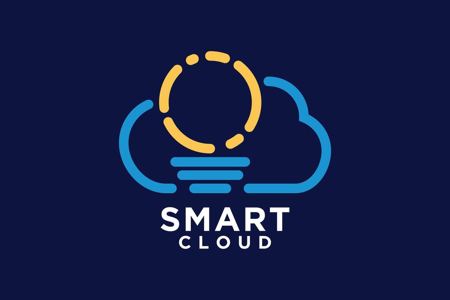 intelligente nube logo design creativo unico concetto vettore
