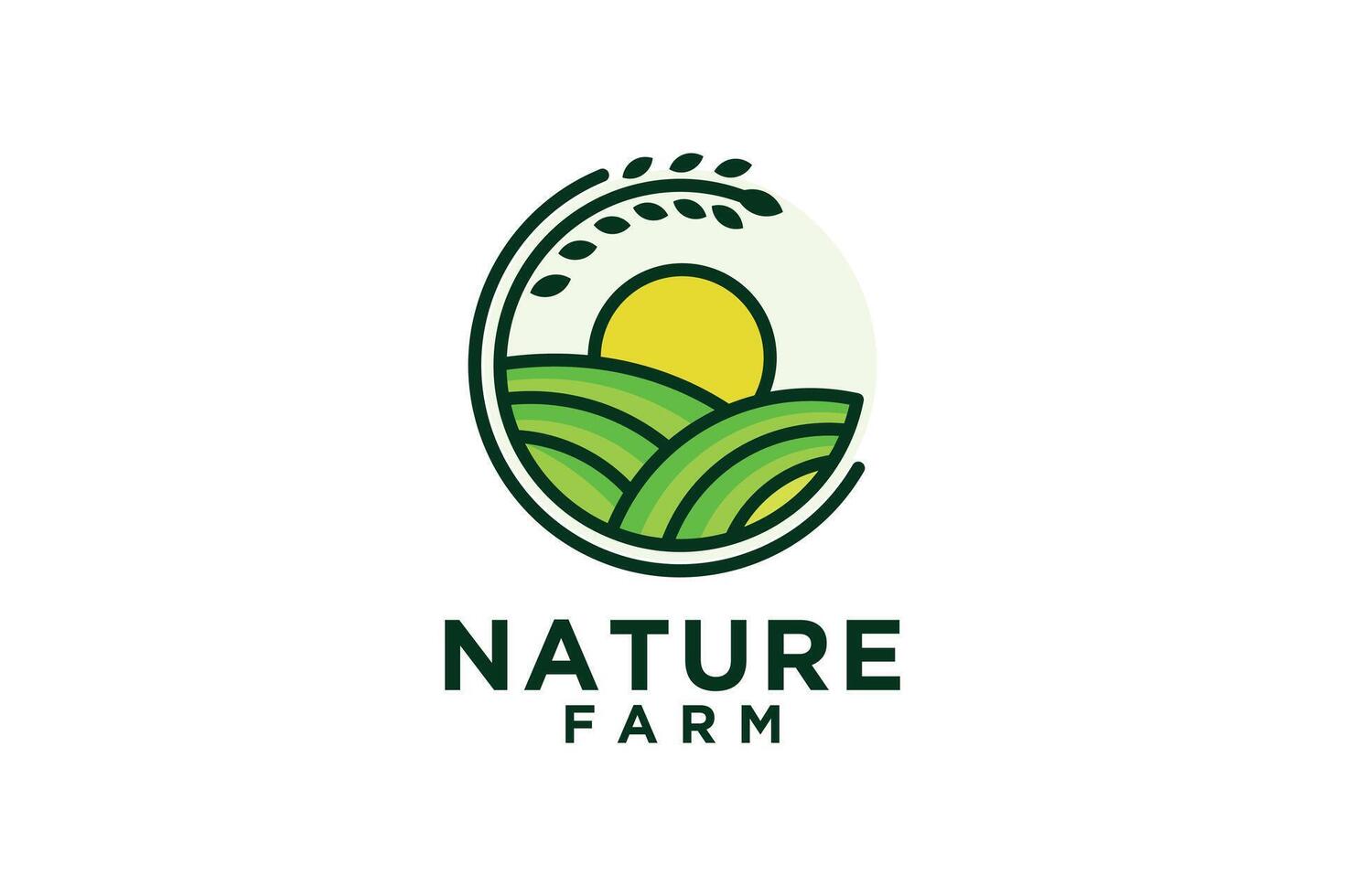 natura azienda agricola logo design creativo unico concetto vettore