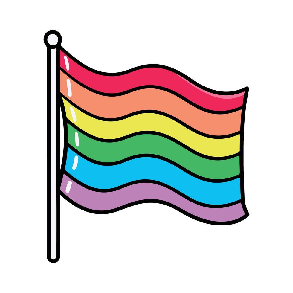 ai generato LGBTQ orgoglio colorato bandiera etichetta, LGBTQ orgoglio colorato bandiera vettore