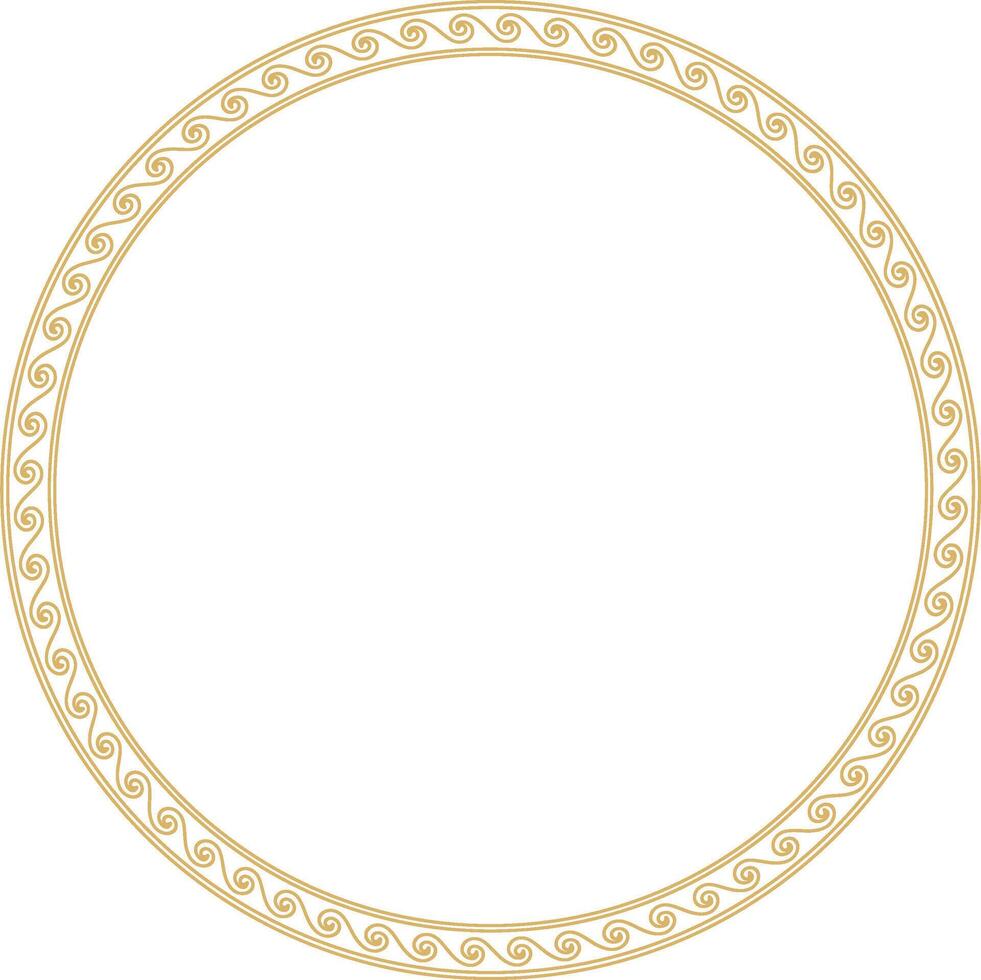 vettore il giro oro classico telaio. greco onda meandro. modelli di Grecia e antico Roma. cerchio europeo confine