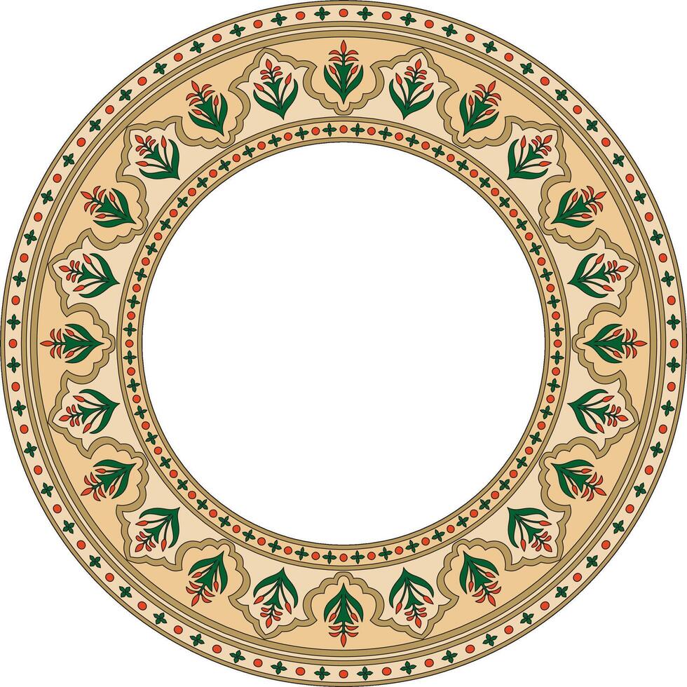 vettore il giro nazionale colorato ornamento di antico Persia. iraniano etnico cerchio, squillo, confine, telaio