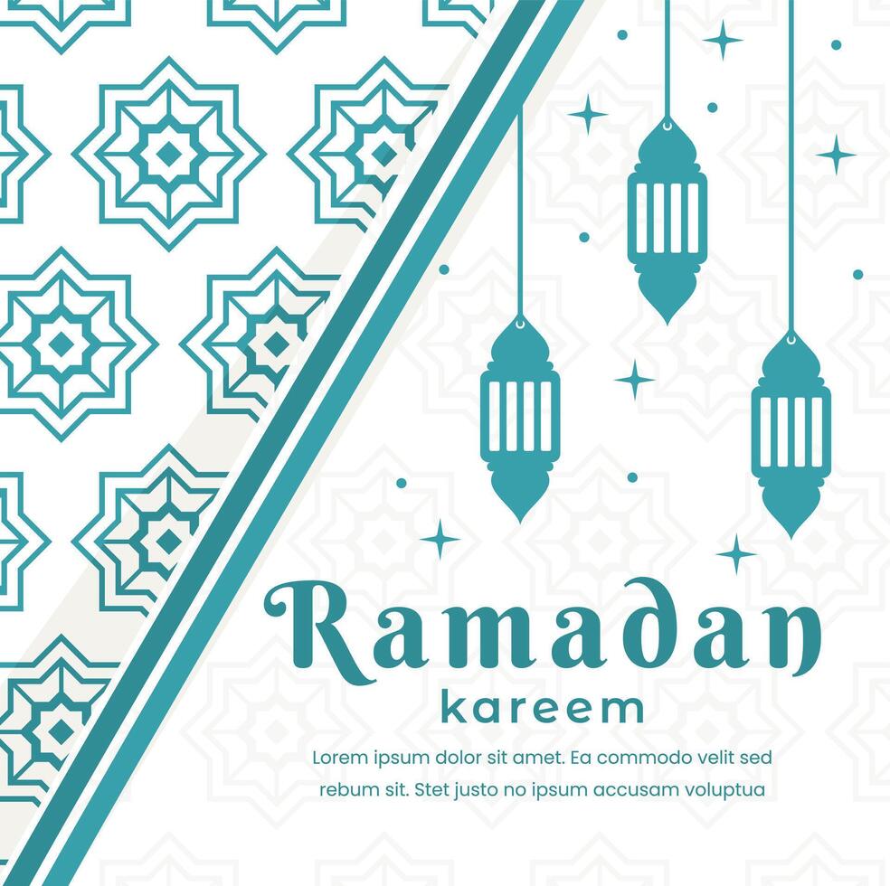 Ramadan saluto carta modello per sociale media con islamico decorazione vettore