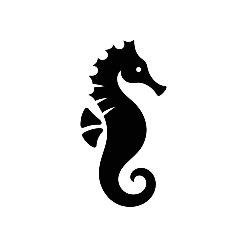 cavalluccio marino silhouette vettore icona piatto illustrazione logo clipart