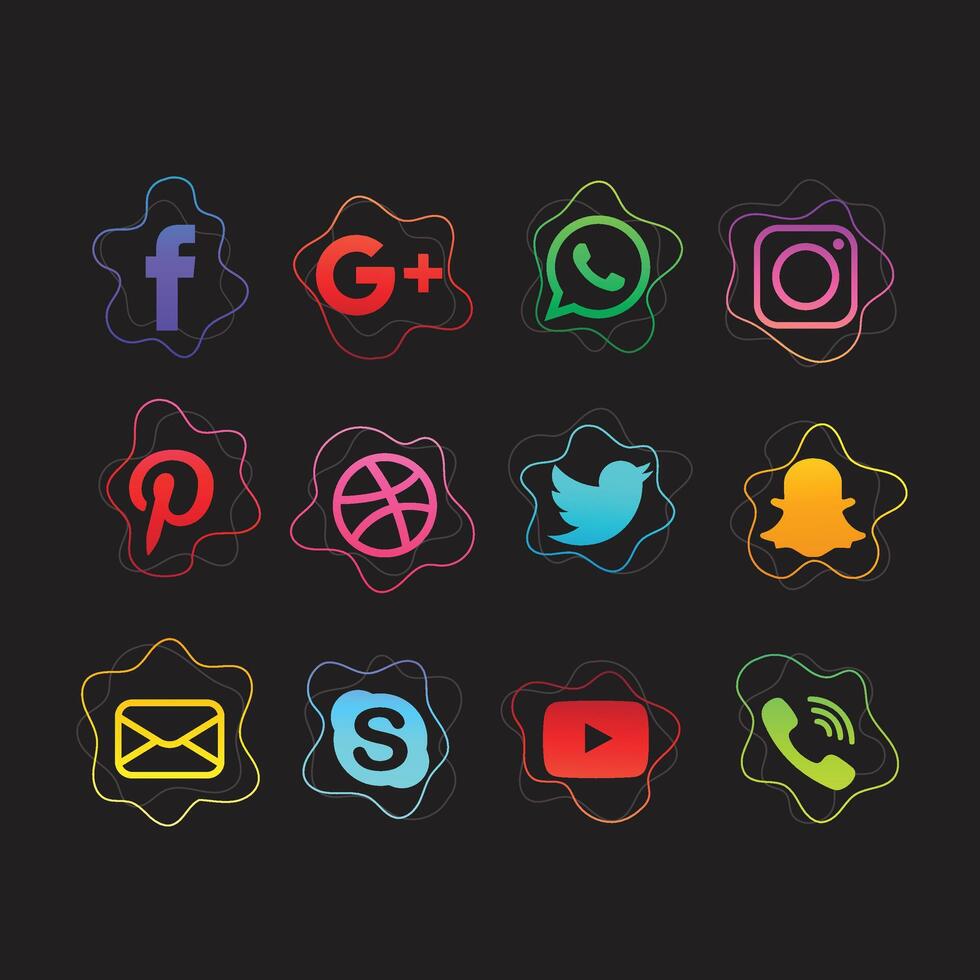 collezione logo social media vettore