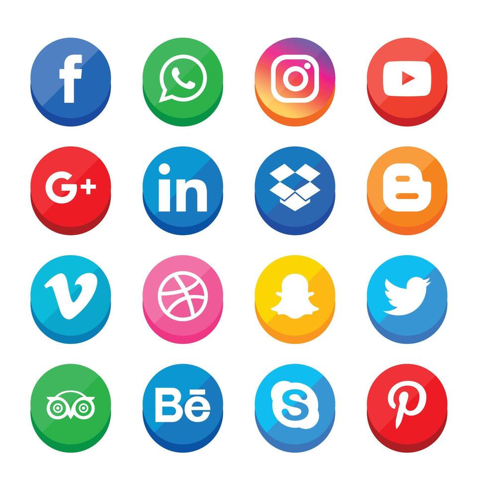 collezione logo social media vettore